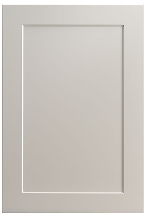 Shaker Shallow cabinet door with a gently recessed panel, in Stratus SuperMatte
